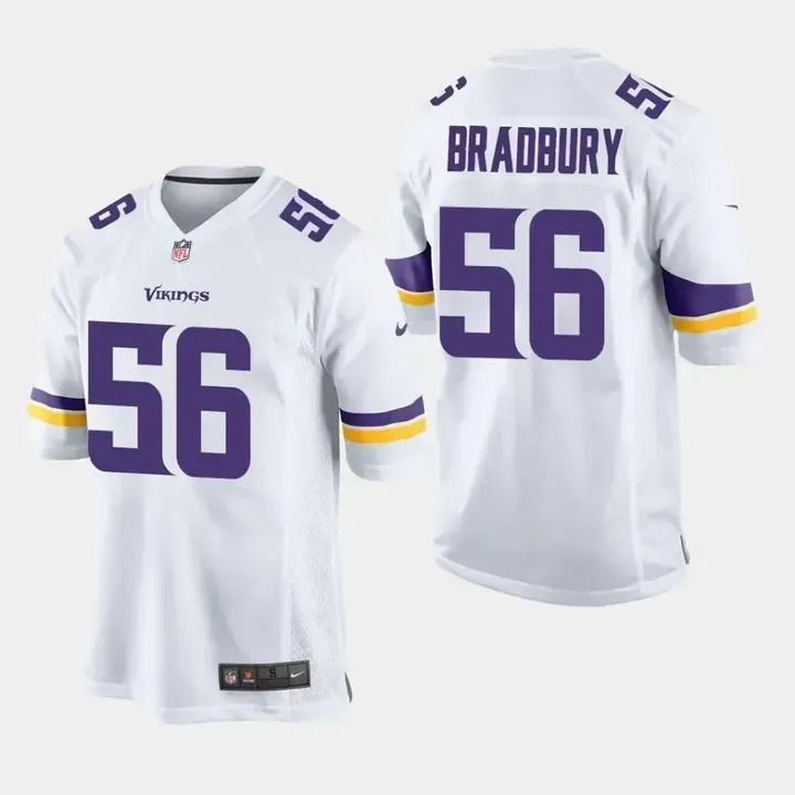 Men Minnesota Vikings #56 Garret Bradbury Nike White Game NFL Jersey